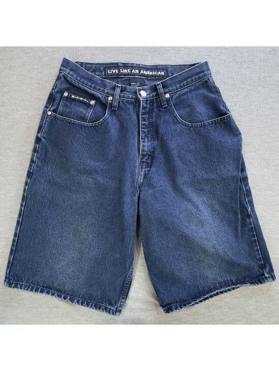 HOBO Other - Vtg HOBO Live Like An American Jean Shorts Mens Size 31 Denim Loose Fit Blue
